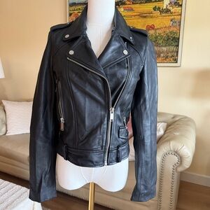 ZARA Black faux Leather Biker Jacket
